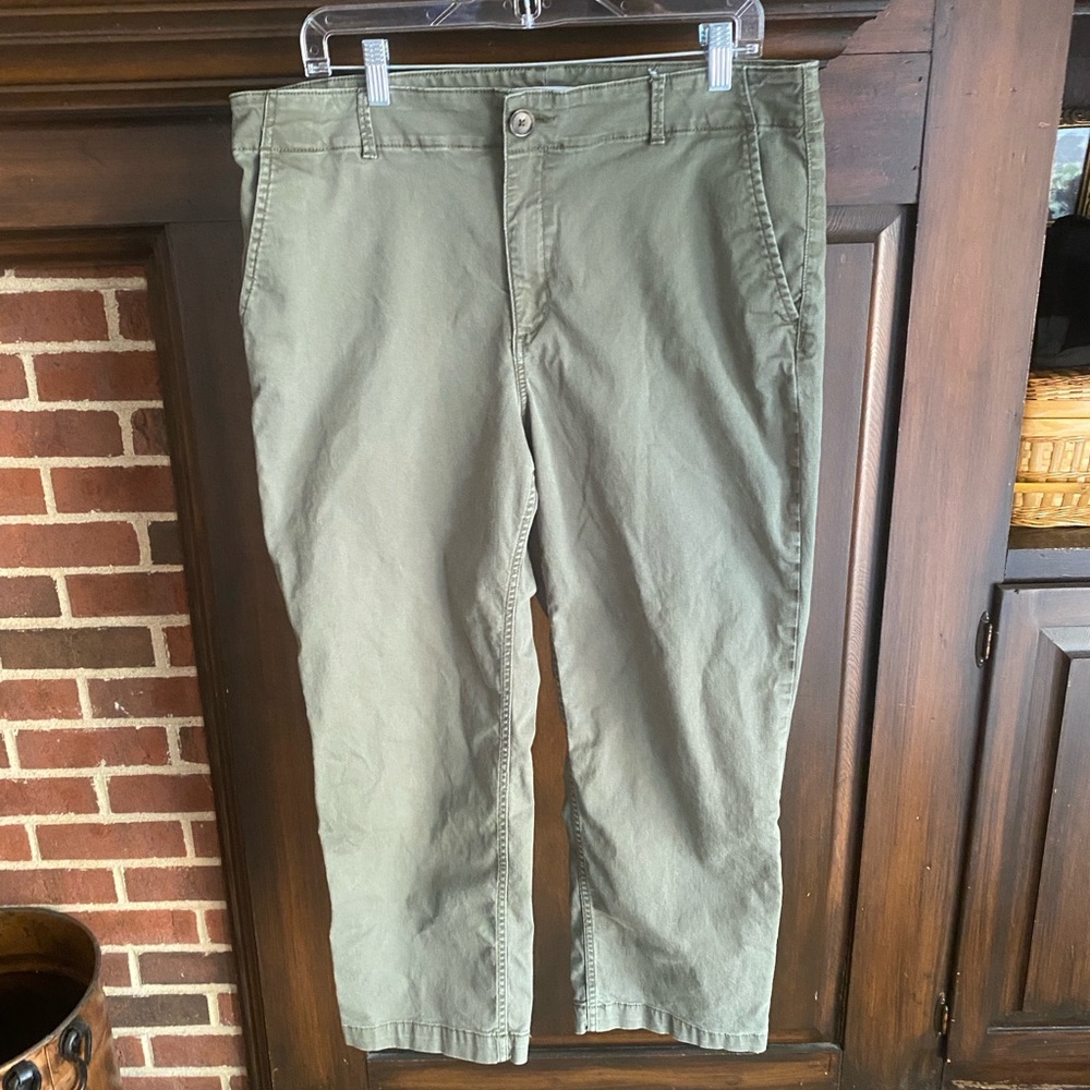 Loft army green khaki pants size 14